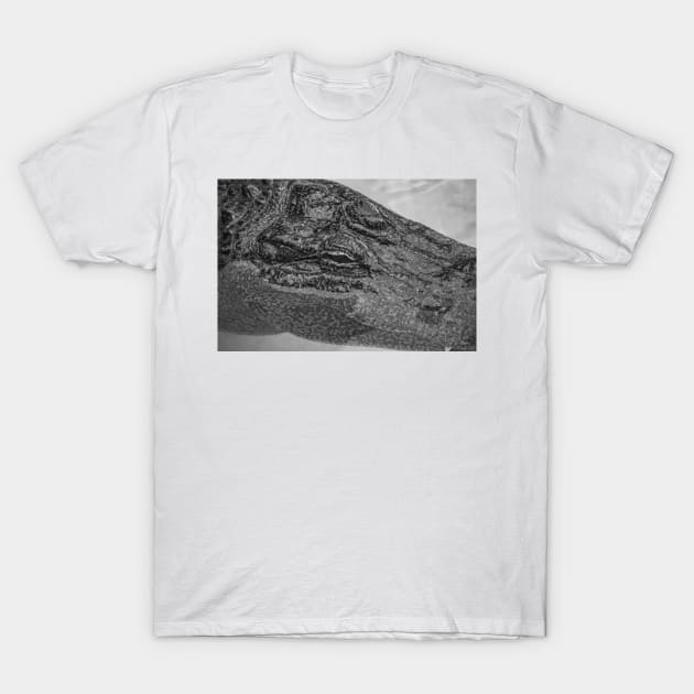 Relaxing Alligator black and white 2 T-Shirt by KensLensDesigns